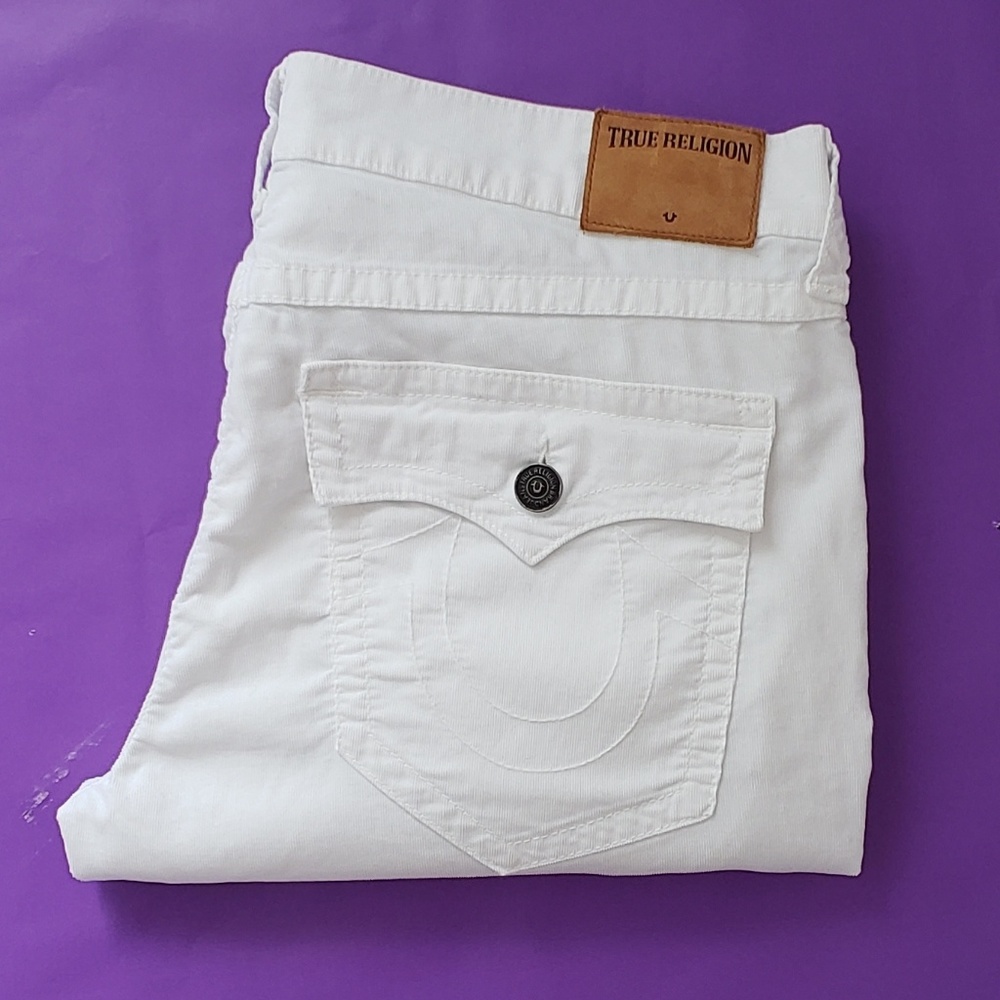 True Religion White Corduroy Pants